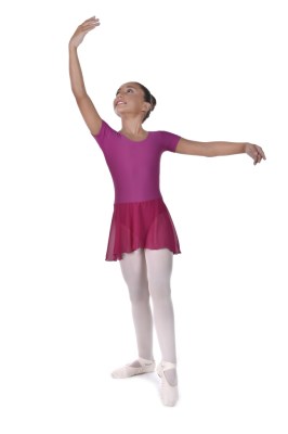 Girls short sleeved leotard with skirt